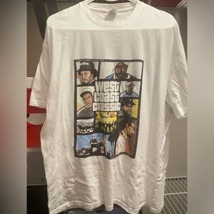 California West Coast Classic White Hip/Hop Theme-Short Sleeve Tee Shirt